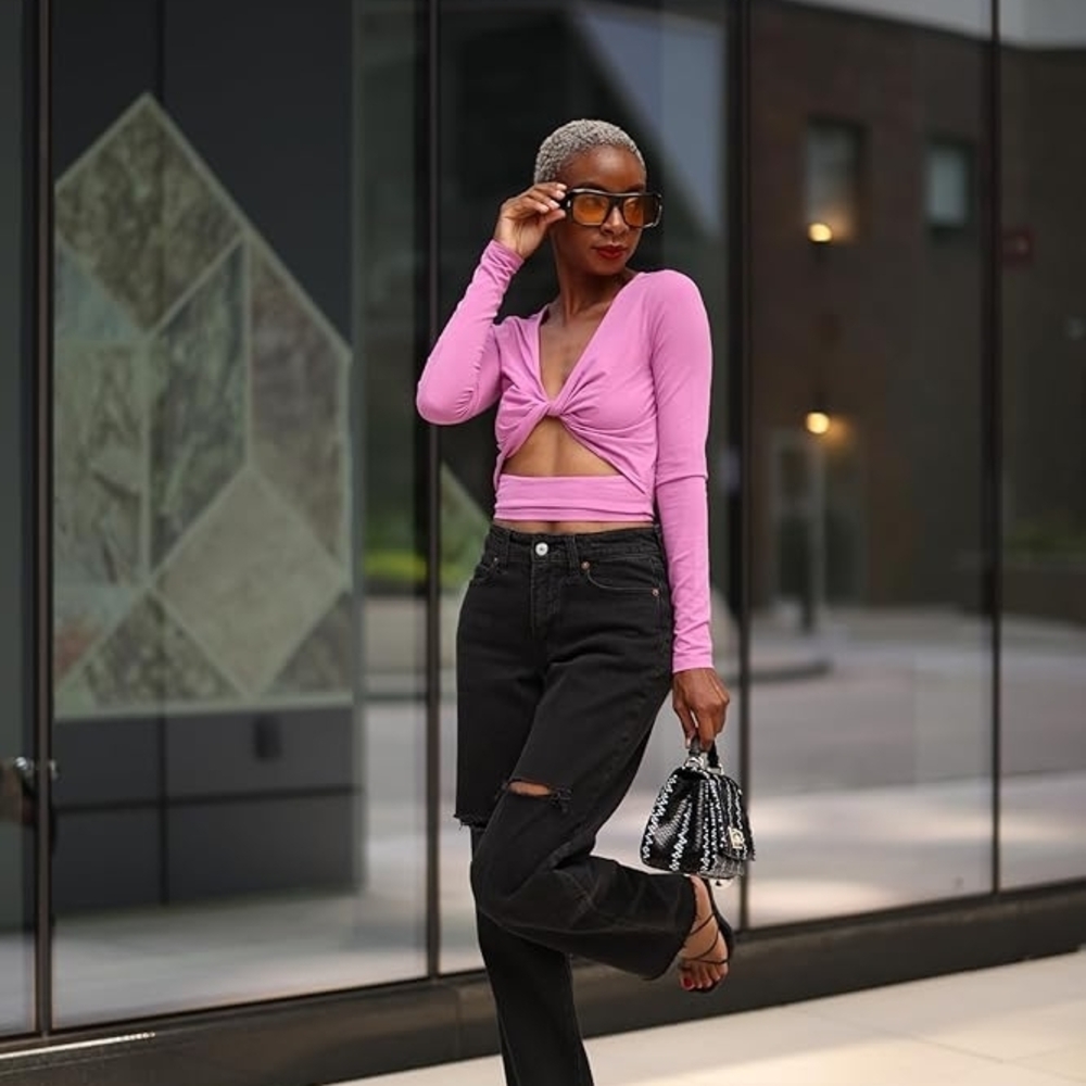 Mindful Mauve Front-Twist Knit Top